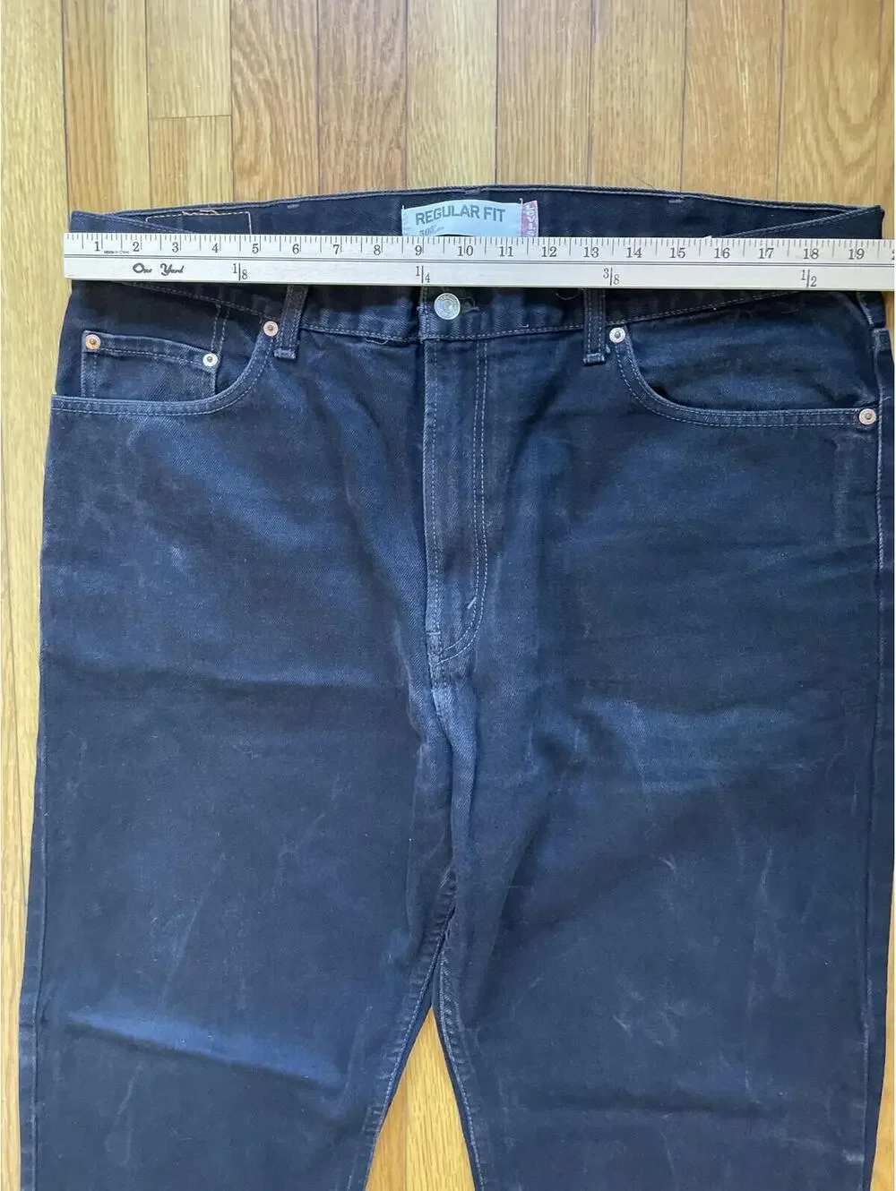 Vintage 1998 Levi's 505 Black Jeans USA 40x32 Straight Denim